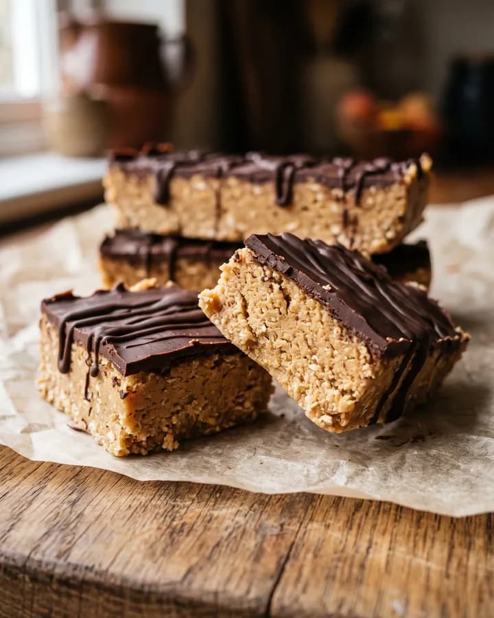 Illustration of peanut butter protein bars